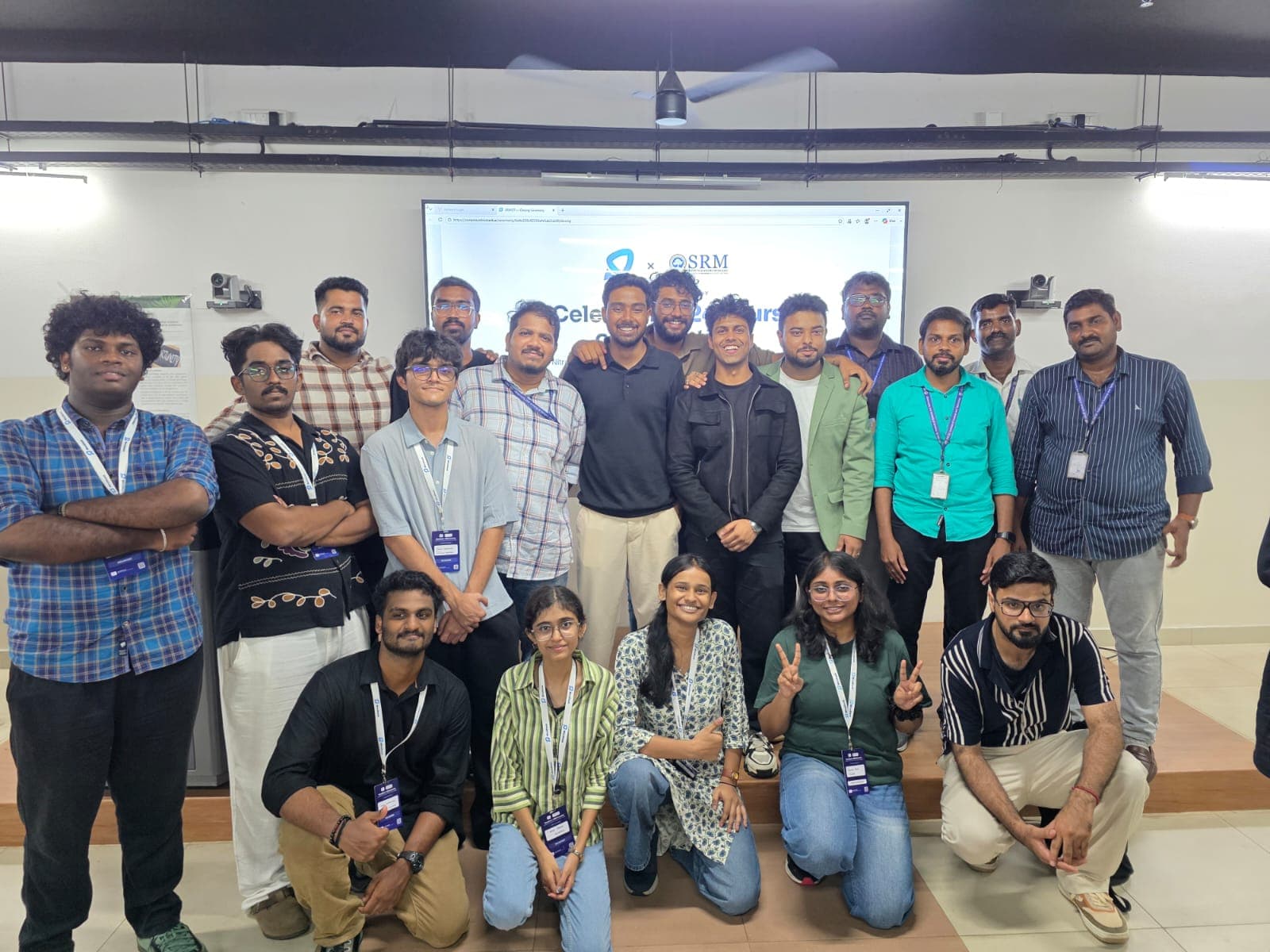 Group photo at a developer community meetup