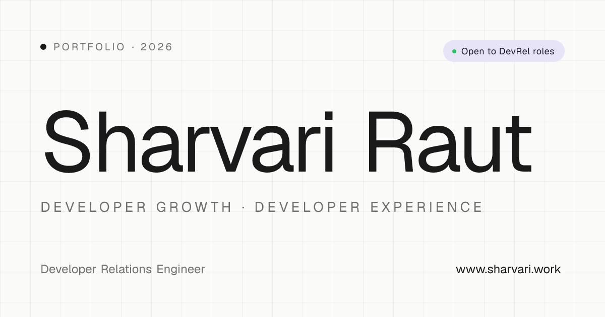 Sharvari Raut · Developer Relations Engineer